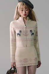 Jacquard Knit Sweater & Skirt Set